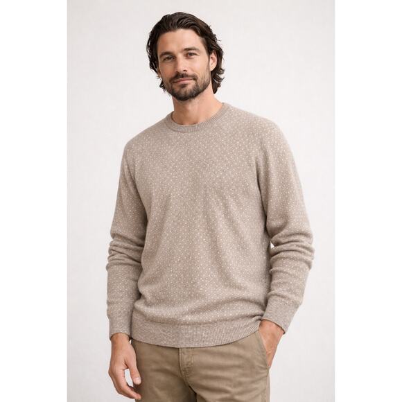 K+J Other - K+J Wool Cashmere Blend Knit Crewneck Sweater Brown Neutral office wear XXL